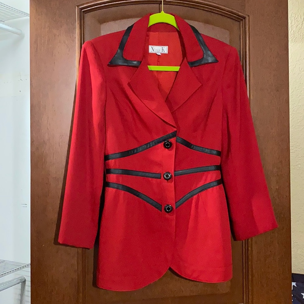 COPY - Red Vintage Nina K Suit, Jacket/Suit and mini skirt.